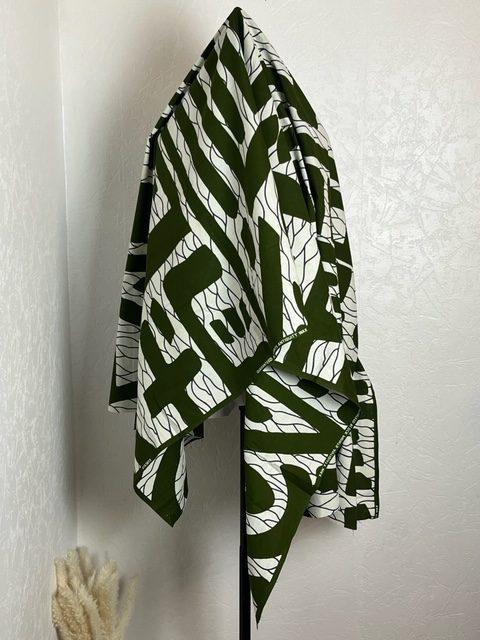 Tissu africain Wax traditionnel vert blanc