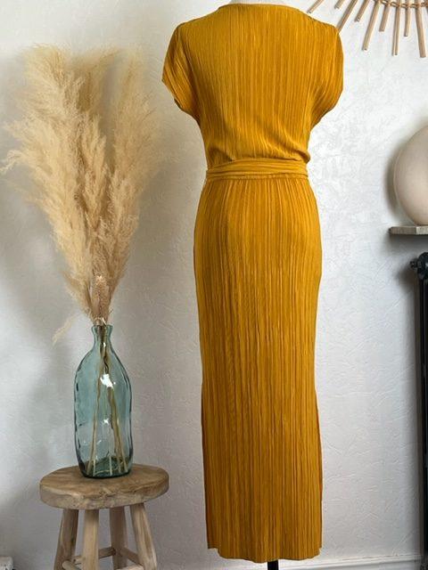 Robe longue jaune femme