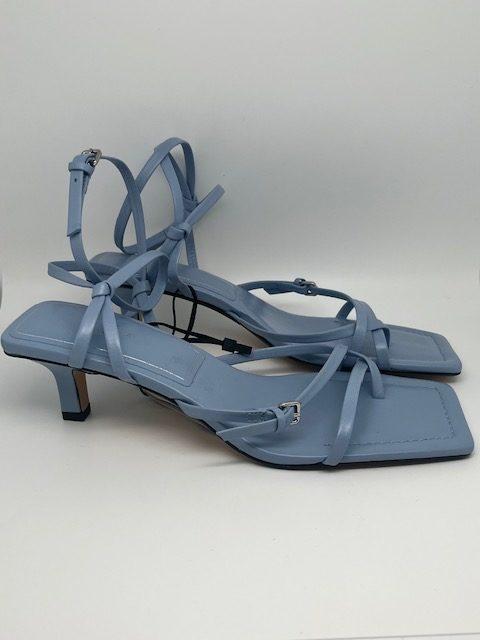 Sandales femme bleu cuir