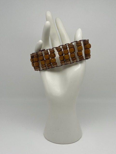 Bracelet africain marron perle bois