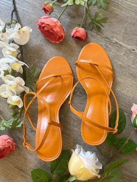 Sandale femme talon orange