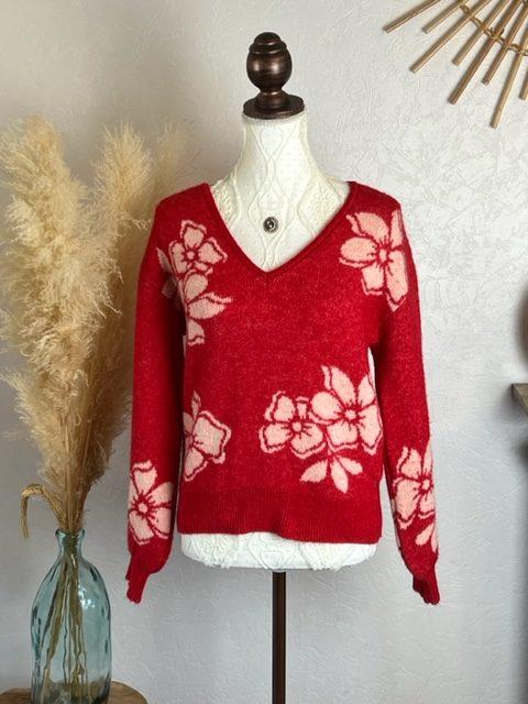 Pull femme chaud hiver rose corail