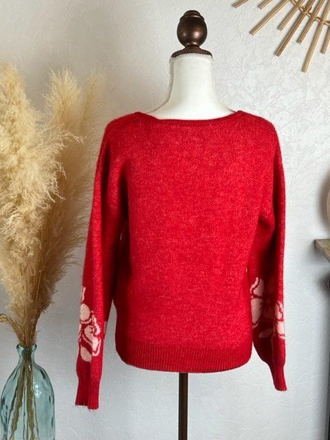Pull femme corail rose chaud hiver