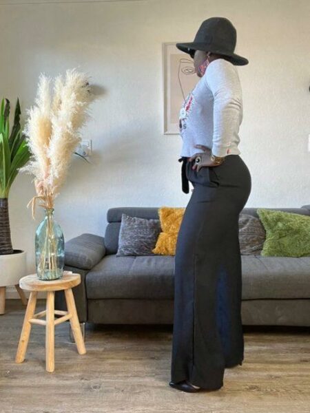 pantalon pour femme fluide noir