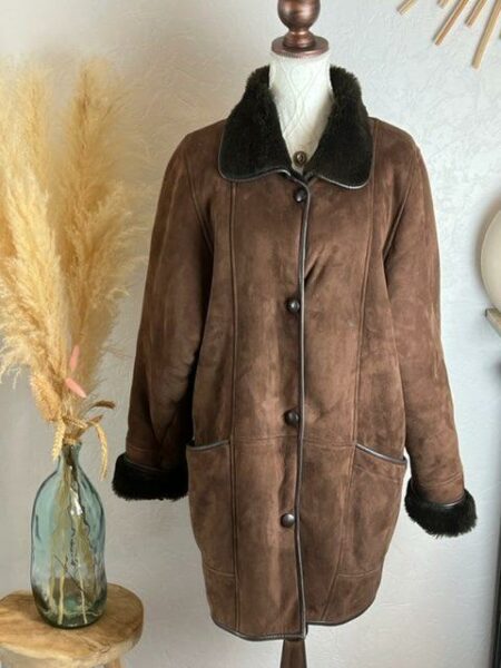 Manteau femme hiver marron vintage