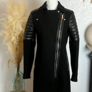 Manteau noir laine femme