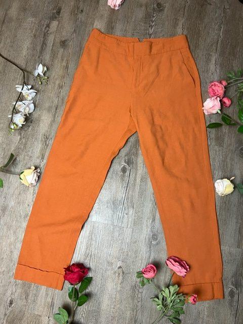 Pantalon femme orange chic