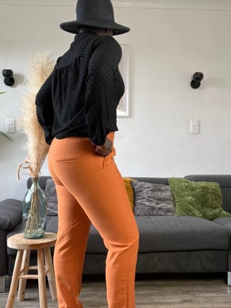 chic pantalon orange femme