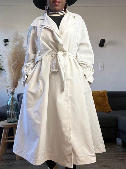 Trench blanc femme fluide