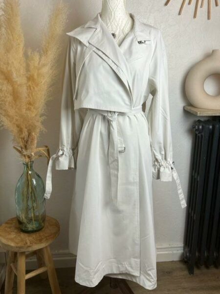 Trench blanc fluide femme