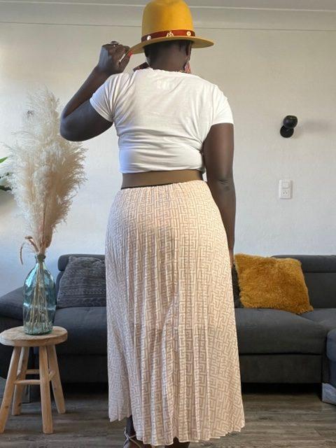 femme monogrammé jupe plissée