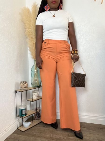 Pantalon orange femme chic
