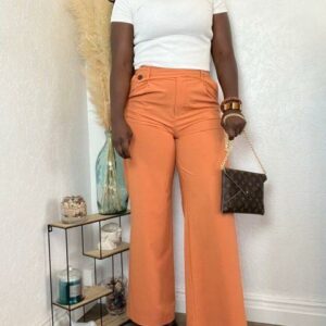 Pantalon orange femme chic